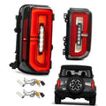 Red LED tail light pair with black bezels and included wiring harness