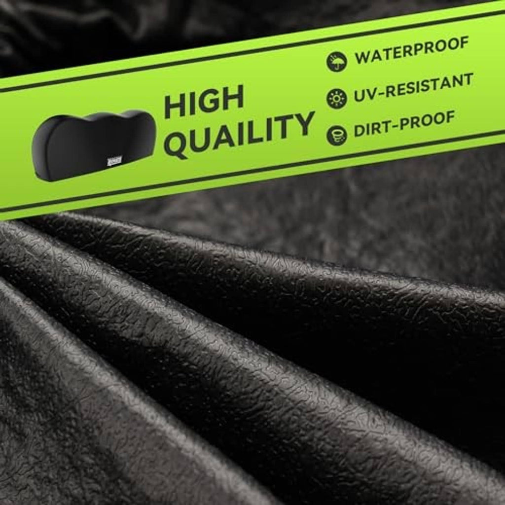 Black textured tire cover fabric with protective, water-resistant surface