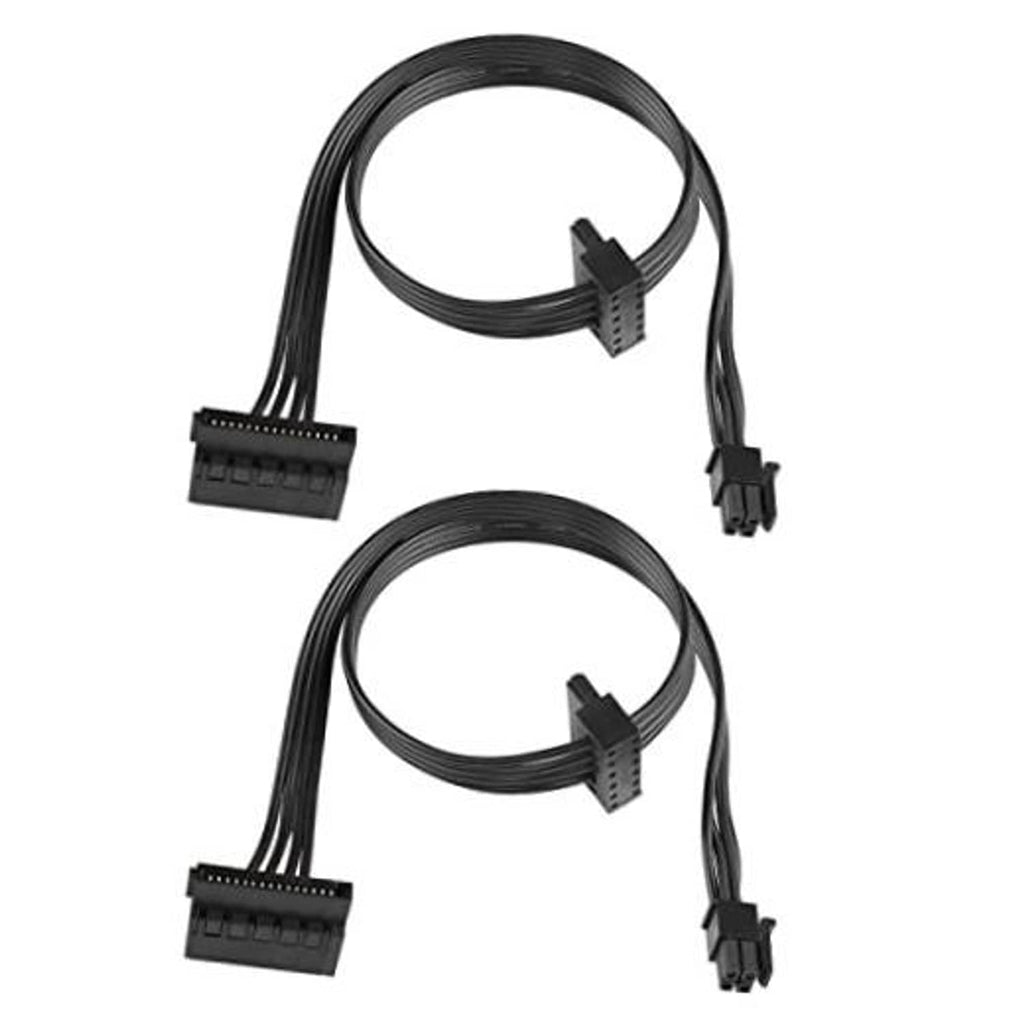 ATX to dual SATA 15-pin right-angle power splitter cable with black connectors