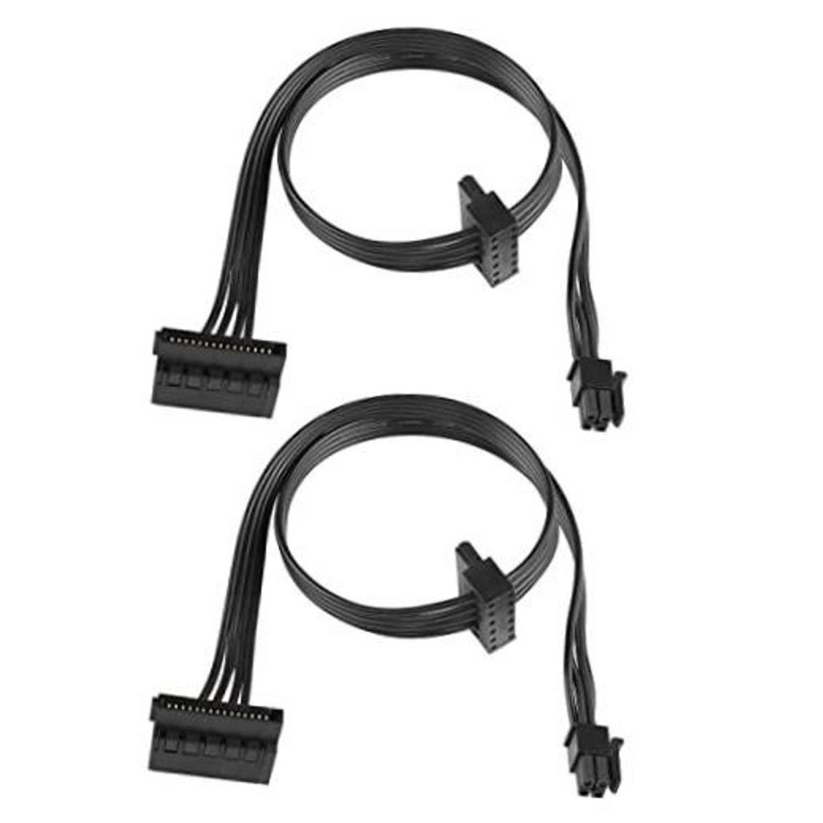 ATX to dual SATA 15-pin right-angle power splitter cable with black connectors