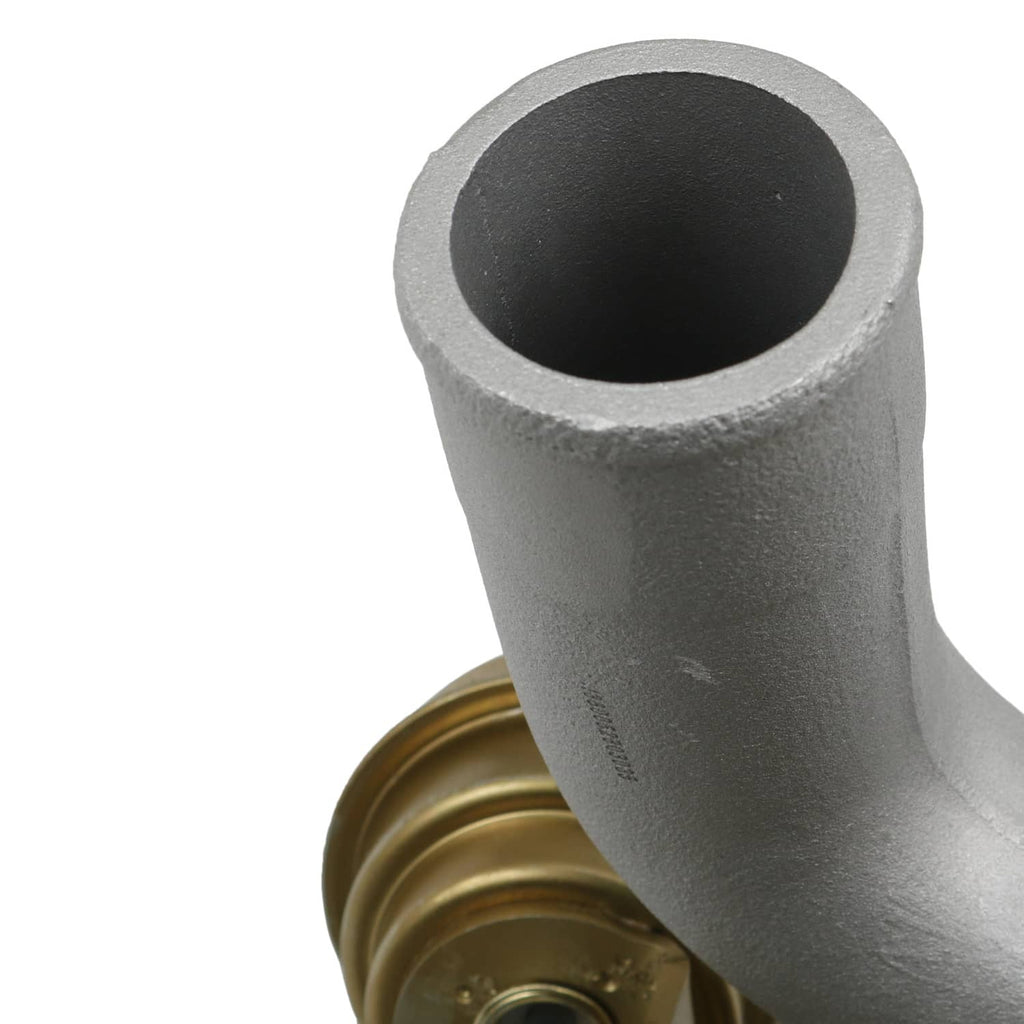 Turbocharger intake elbow with silver cast metal and round opening