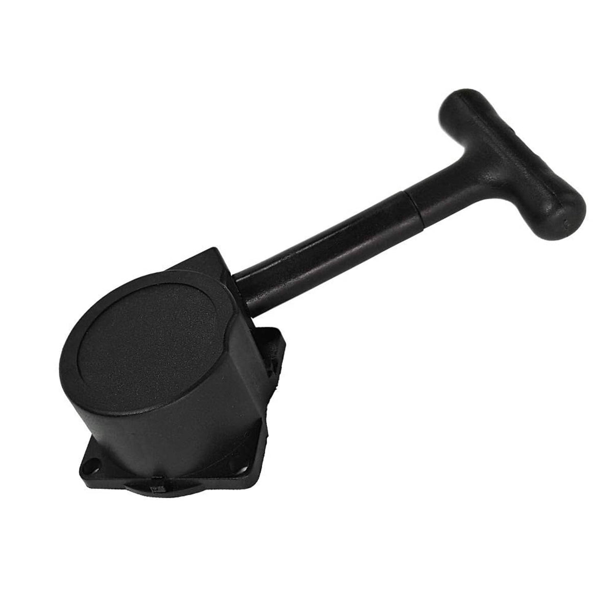 RC recoil pull starter unit with black pull handle and round recoil housing