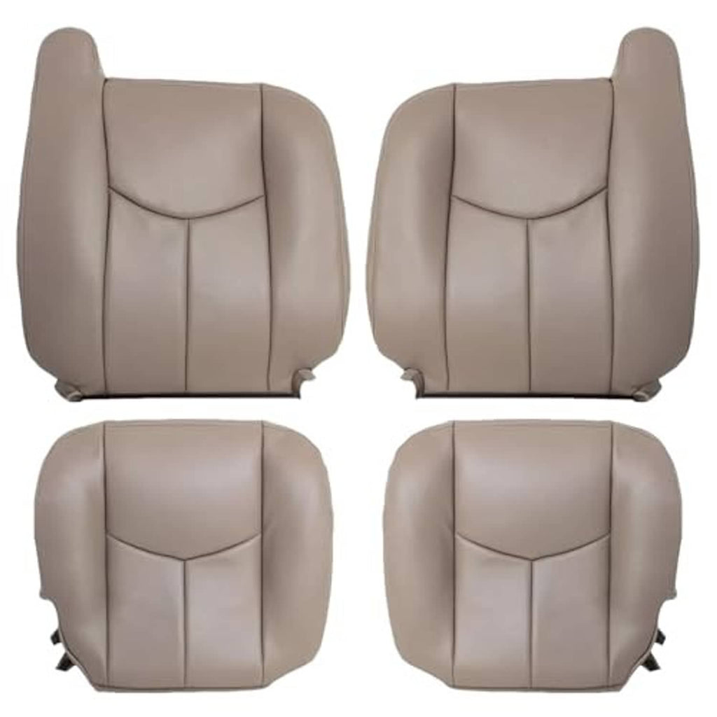 Tan front seat back replacement covers for driver and passenger, four pieces