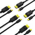 Mini DisplayPort to DisplayPort cable with gold connectors, black (5-pack)