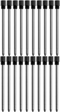 Ballpoint pen refills with black caps and metal shafts, clear ink tips, 10-pack view
