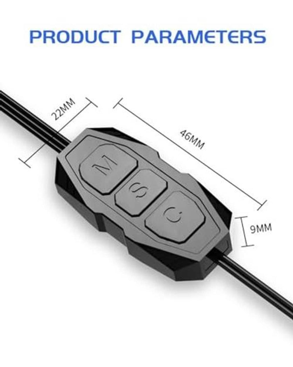 ARGB mini controller inline module with labeled control buttons on cable