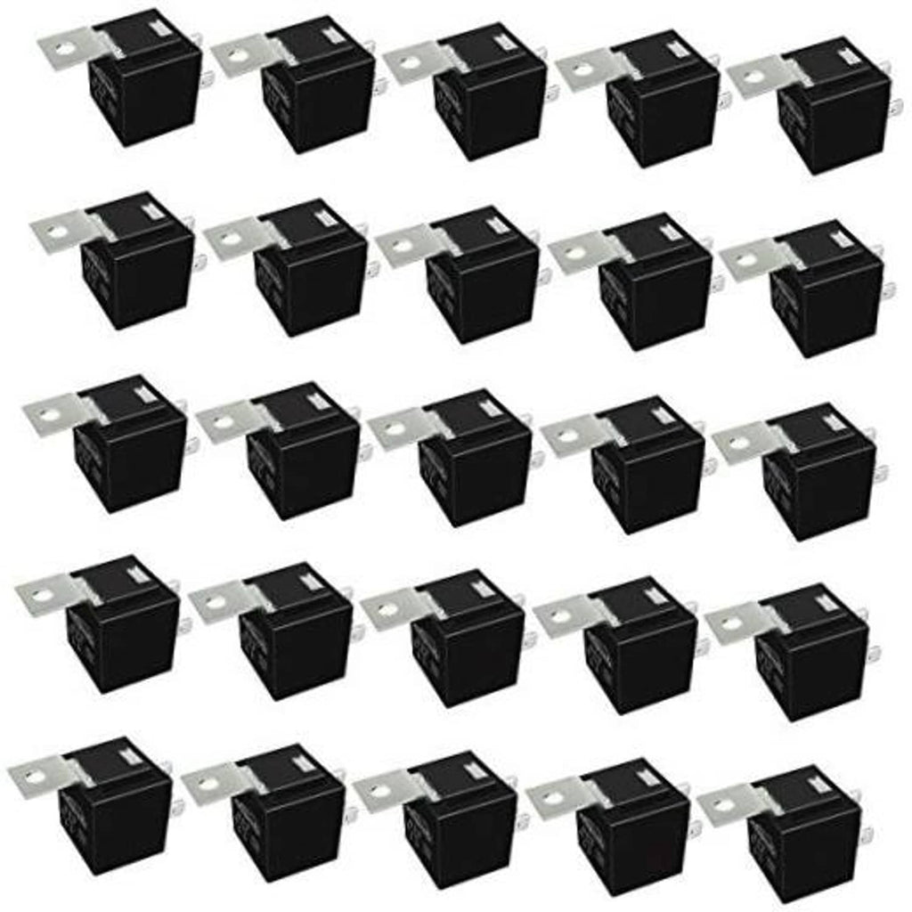 Automotive SPDT relays pack, black housings with silver mounting tabs (multiple units)