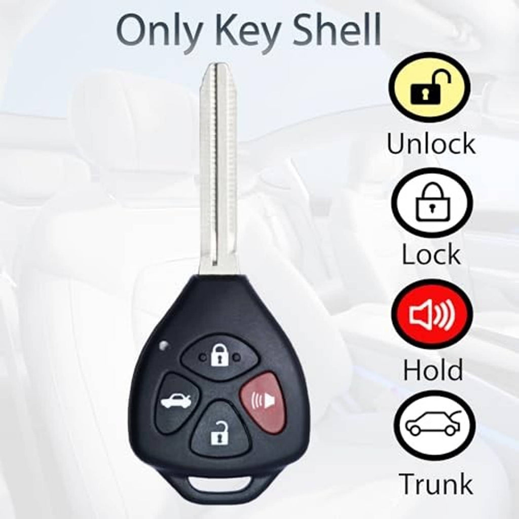 Black key fob shell with metal blade, unlock/lock and trunk/hold buttons