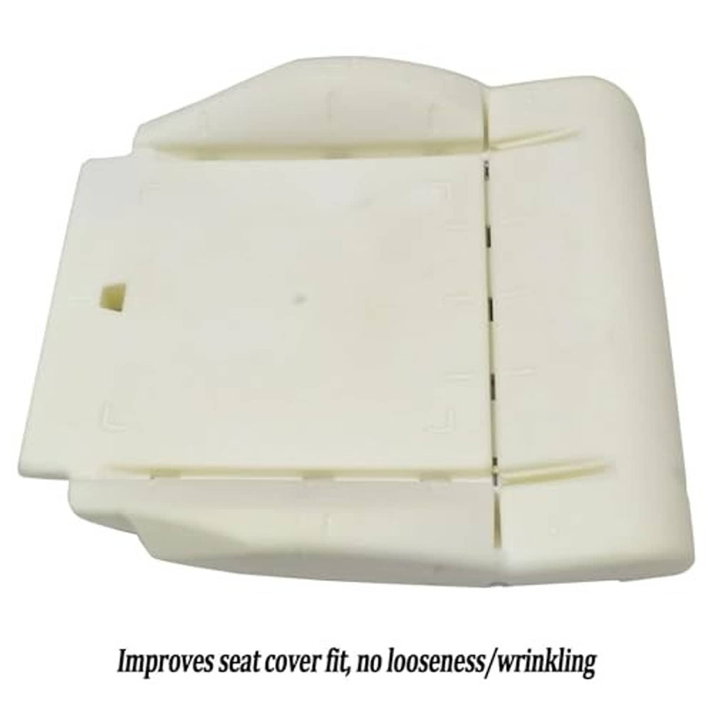 Light beige angled view of front seat bottom foam cushion pad with center seam
