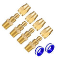 Solid brass 1/4 inch replacement fitting set (4 pcs) with blue connector caps