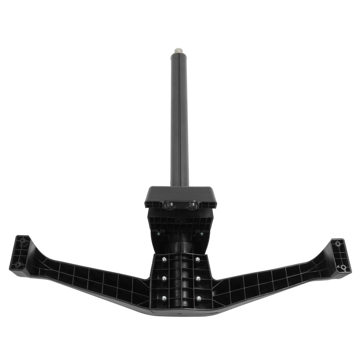 Black wake pylon with vertical post and crossbar base plate with bolts