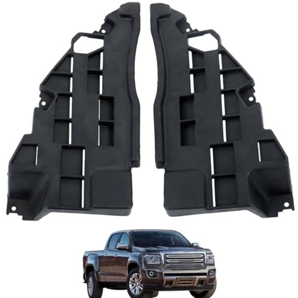 Front bumper brackets set of 2 with integrated mounting tabs, black left and right