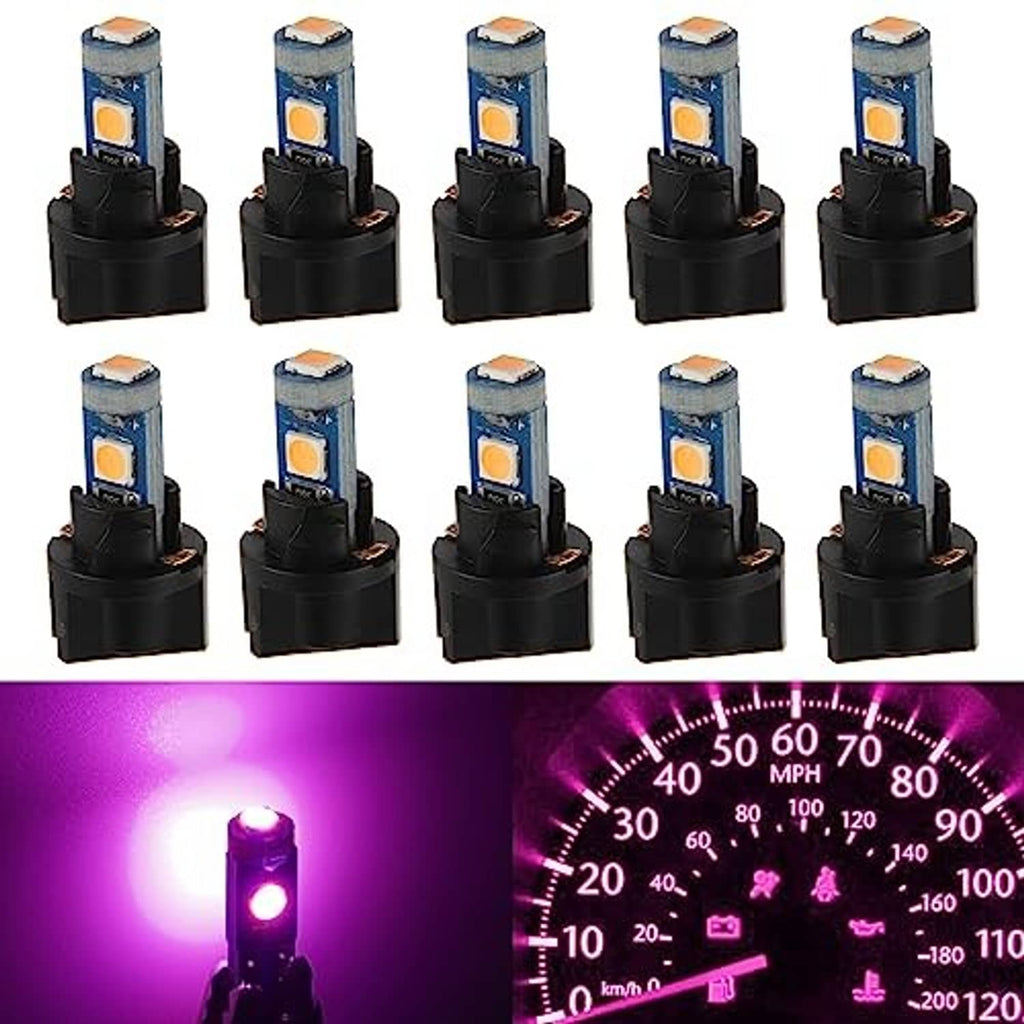T5 LED bulb set with blue module and orange LED chip, shown in bright illumination