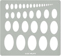 Metal ellipse stencil template with multiple oval cutouts, ALEKS MELNYK logo
