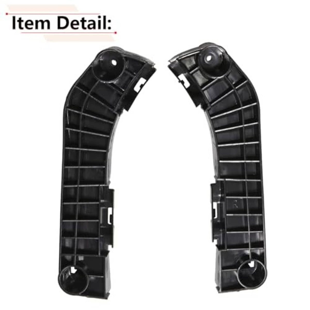 Black front bumper bracket pair, curved grid panels with top circular sockets