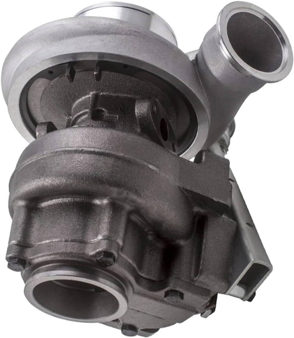 Turbocharger HX35W silver turbine housing with circular exhaust opening
