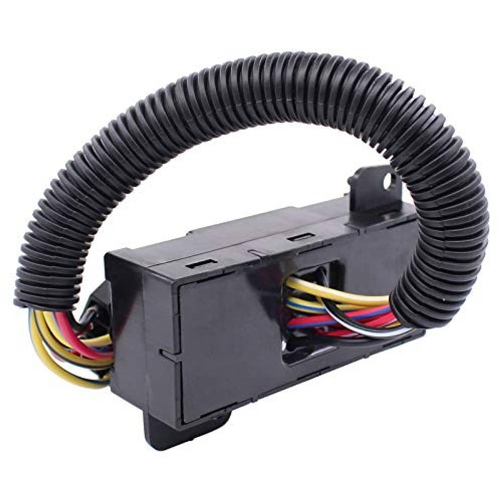 Black power seat switch housing with connector and visible wire leads