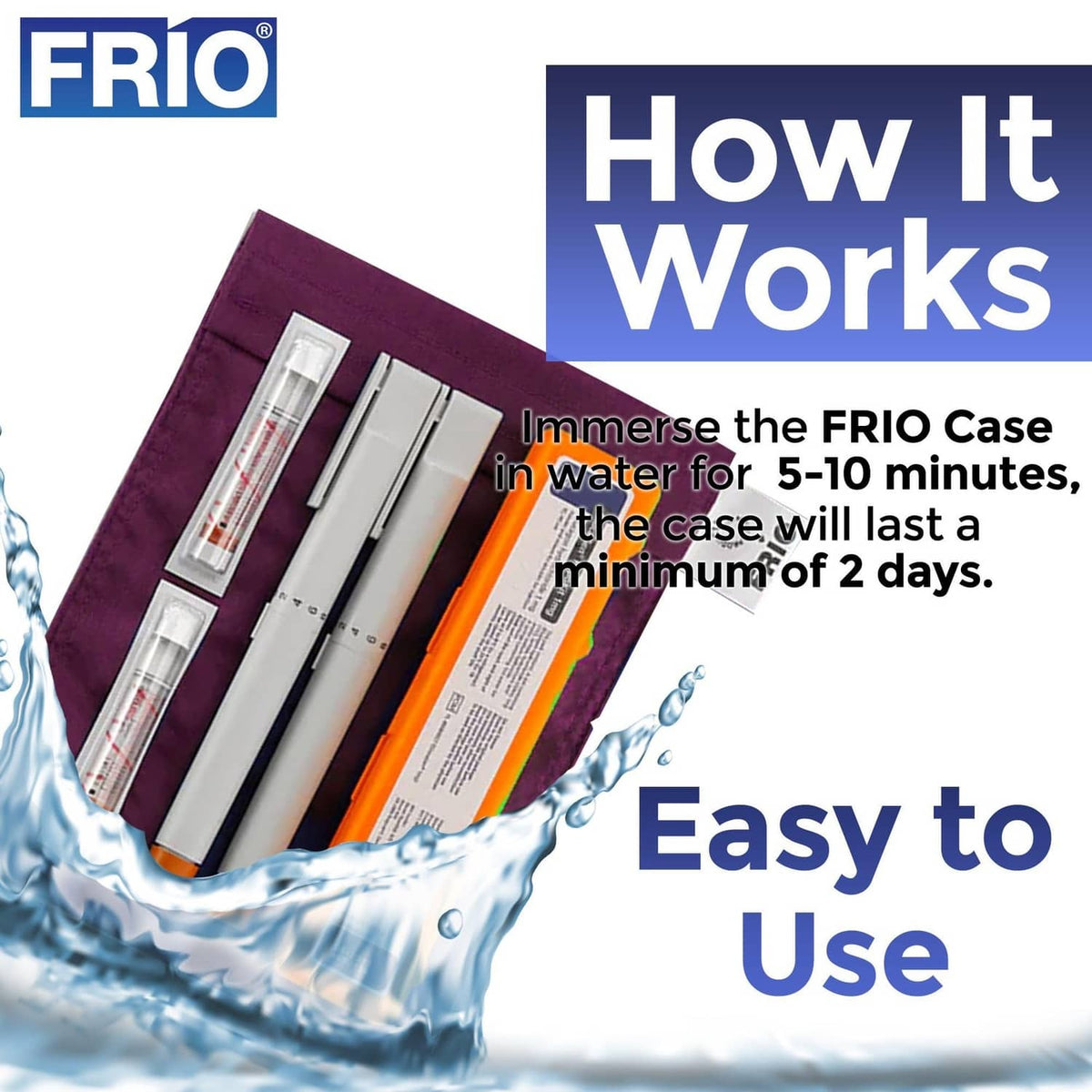 RivetOak FRIO Cooling Wallet - Insulin & GLP-1 Cooler for 45+ Hours - Red - Large,