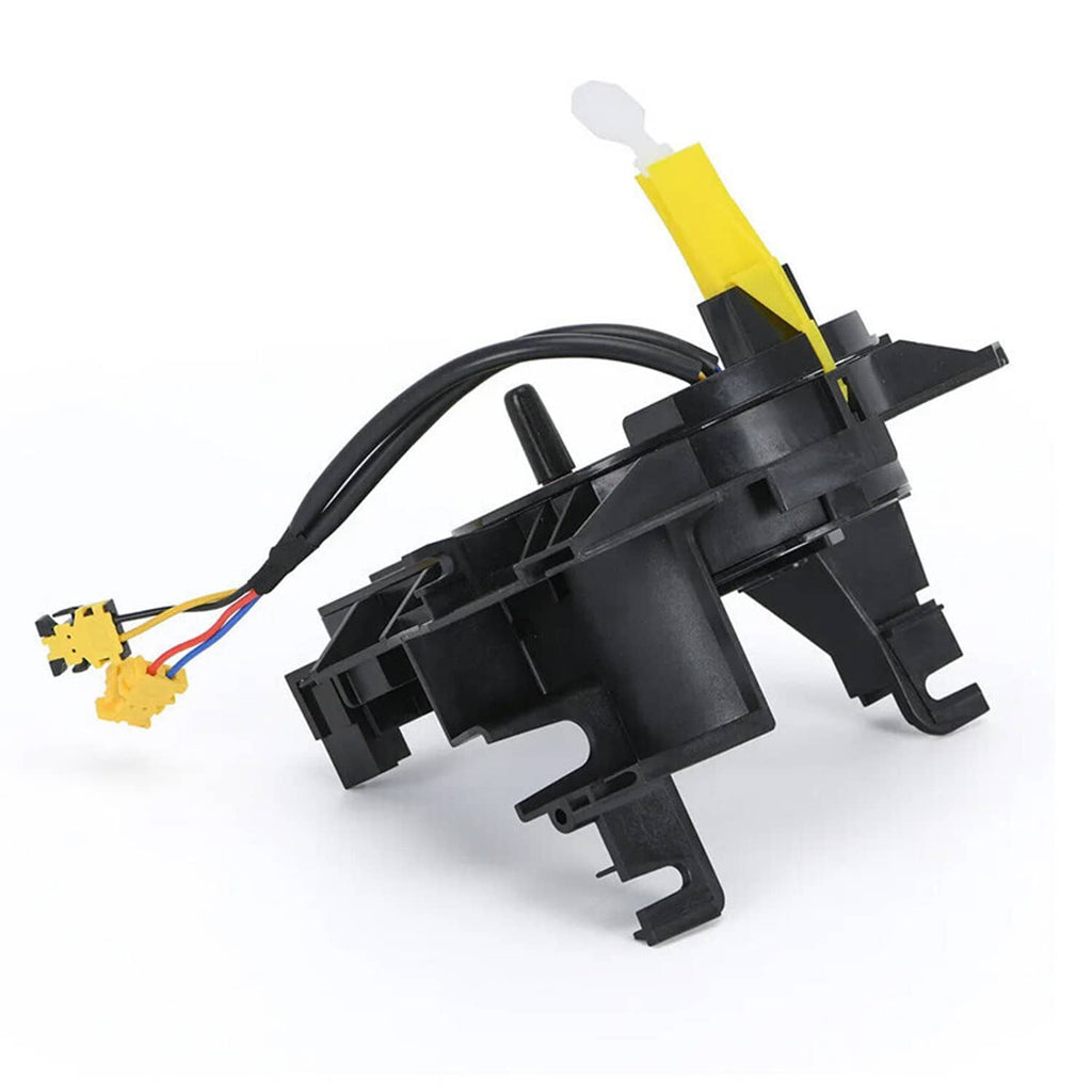 Clock spring with attached wire leads and yellow connector plugs