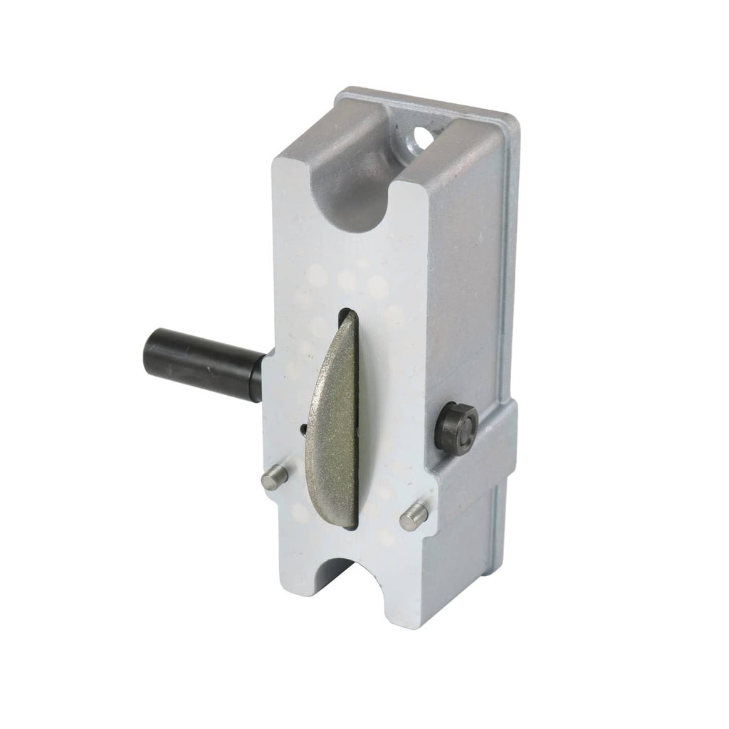 Manual piston ring filer tool with mounted grinding wheel and side handle