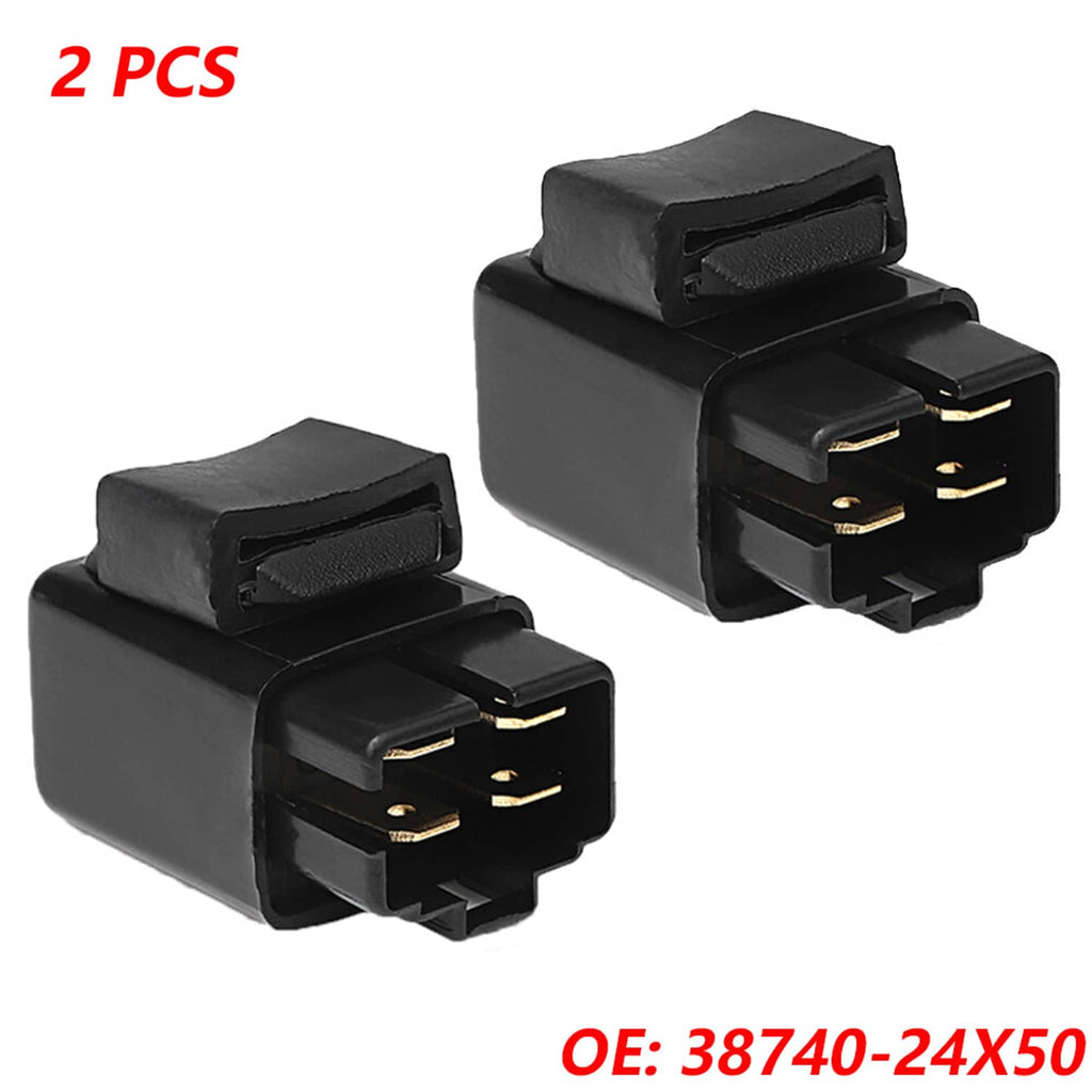 Fuel pump fan off relay 2-pack, black with gold pin terminals