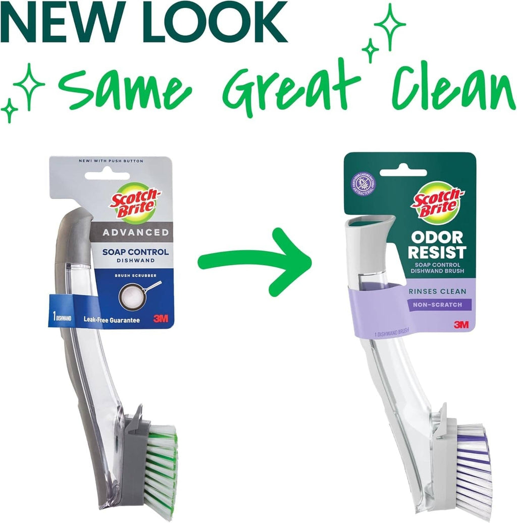 Scotch-Brite Advanced dish brush scrubber pack with Odor Resist soap control