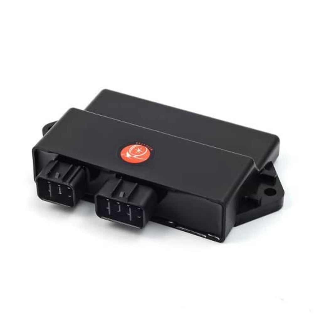 Black CDI ignition module with multiple electrical connectors and red logo