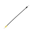 Black door latch release cable with yellow plastic connector and metal end clip