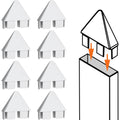 8-pack white vinyl picket fence caps, round-top replacement pieces