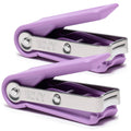 Lilac stainless-steel fingernail clippers, 2-pack, with finger loop grips