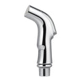 Chrome universal sink spray nozzle with curved handle and angled spray head