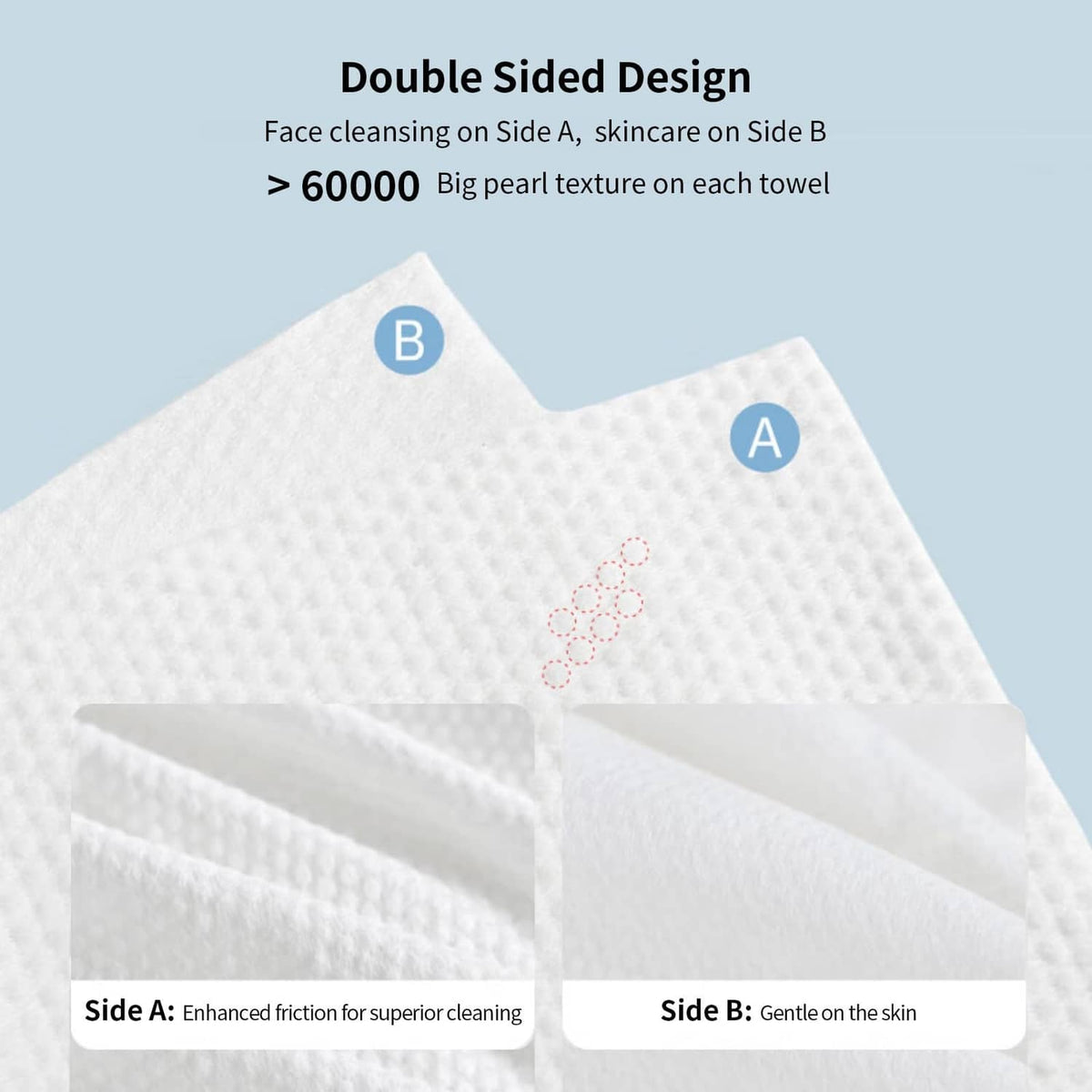 White disposable bath towels, double-sided texture for skin-friendly use and cleaning