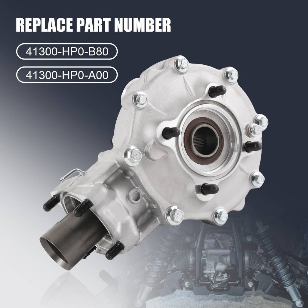 Rear differential assembly with circular bearing housing, silver finish and axle outlet