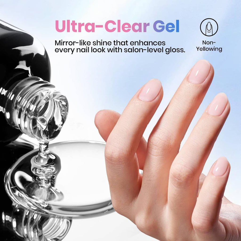 Beetles ultra-clear gel with dropper and natural nude nails