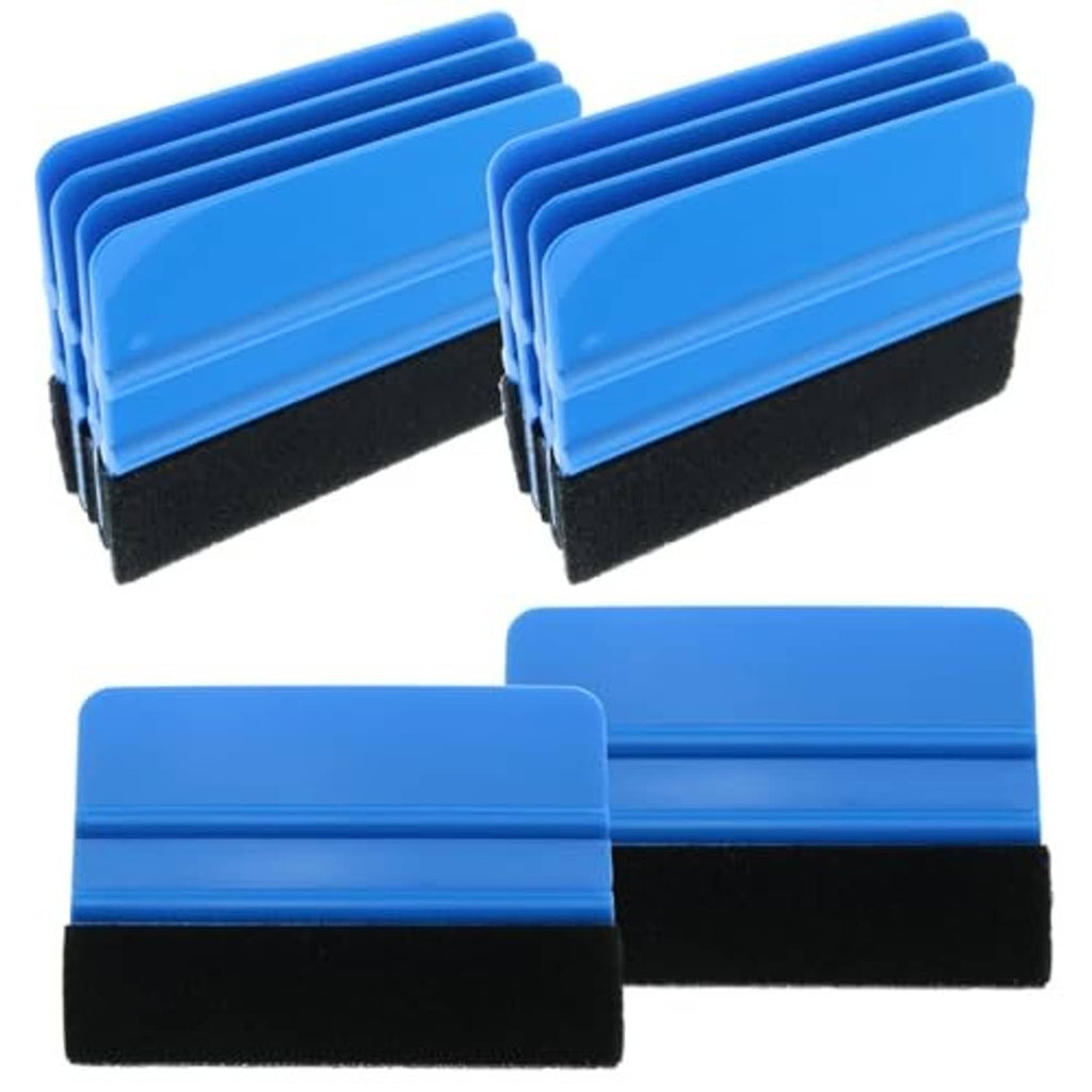 Several blue squeegee tools with black foam pads, stacked 10-pack view
