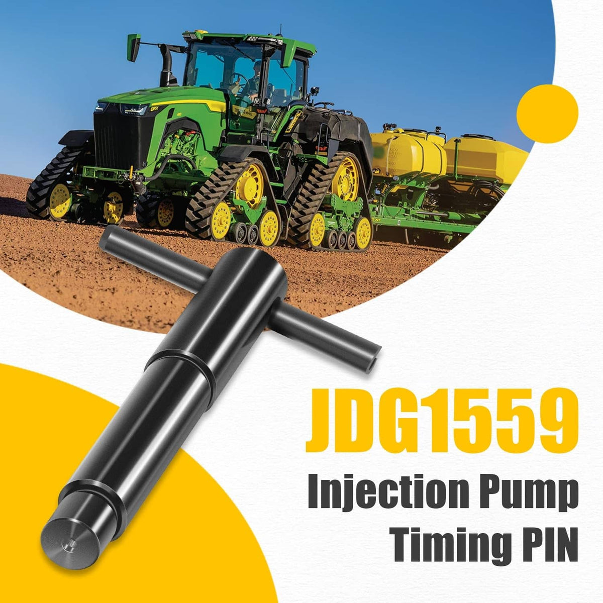 Steel injection pump timing pin with two side arms, black finish