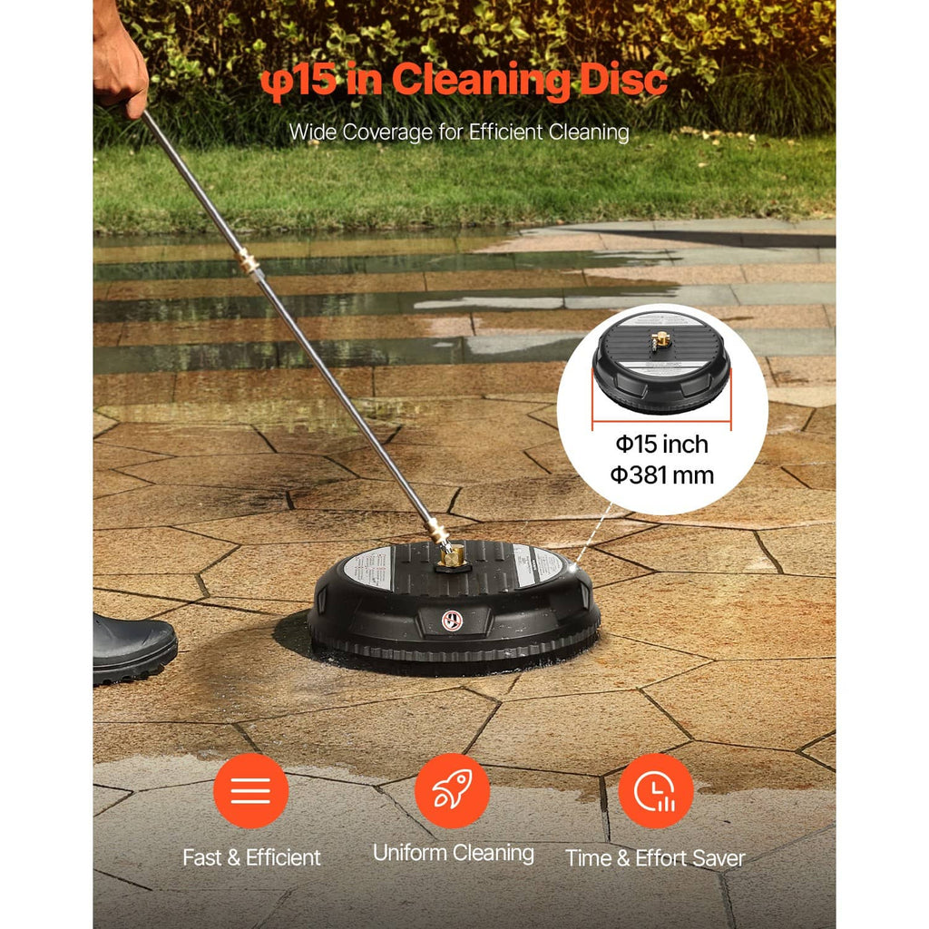 15 in cleaning disc surface cleaner attachment with extension wand