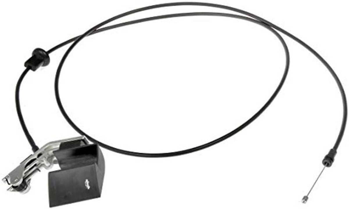 Hood release cable with black cable and hood latch release lever
