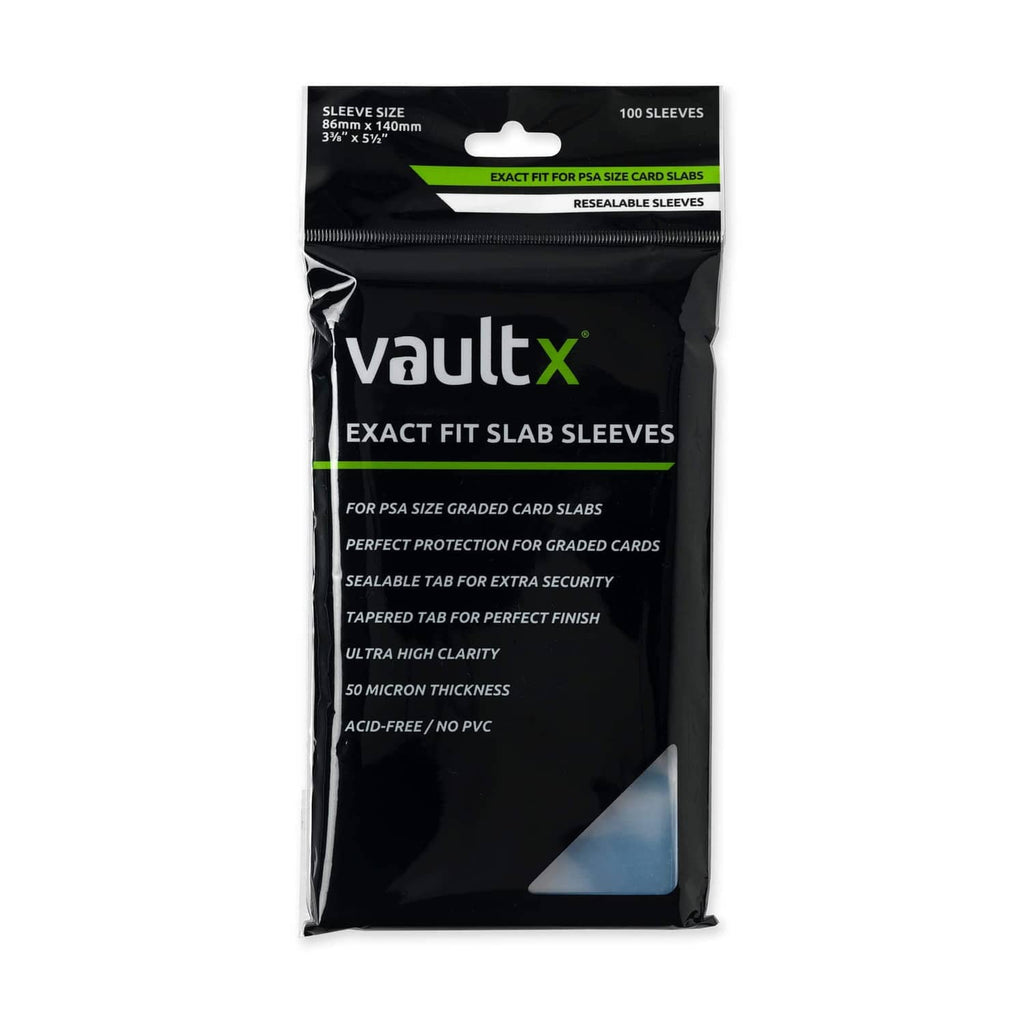 Vault X exact fit slab sleeves 100-pack black resealable pouch