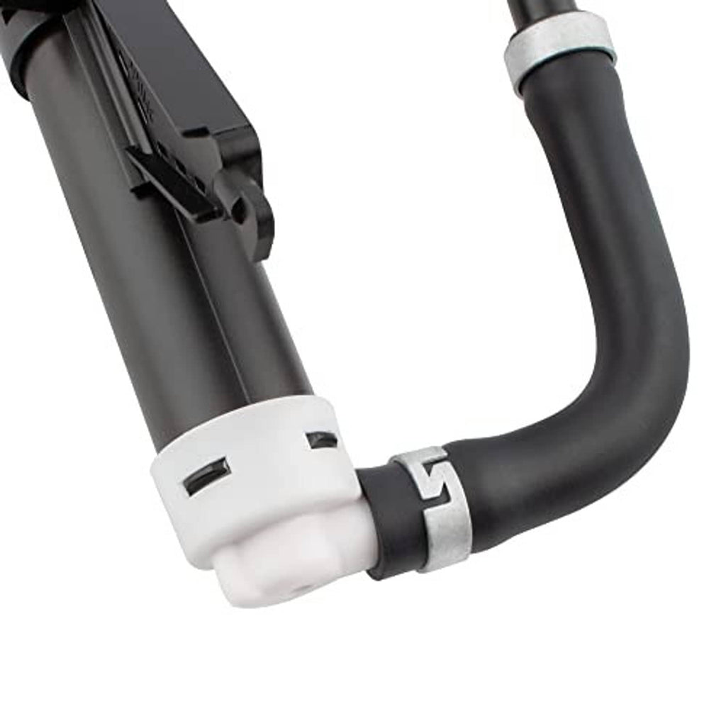 Headlight washer nozzle jet sprayer connector with white actuator, black hose