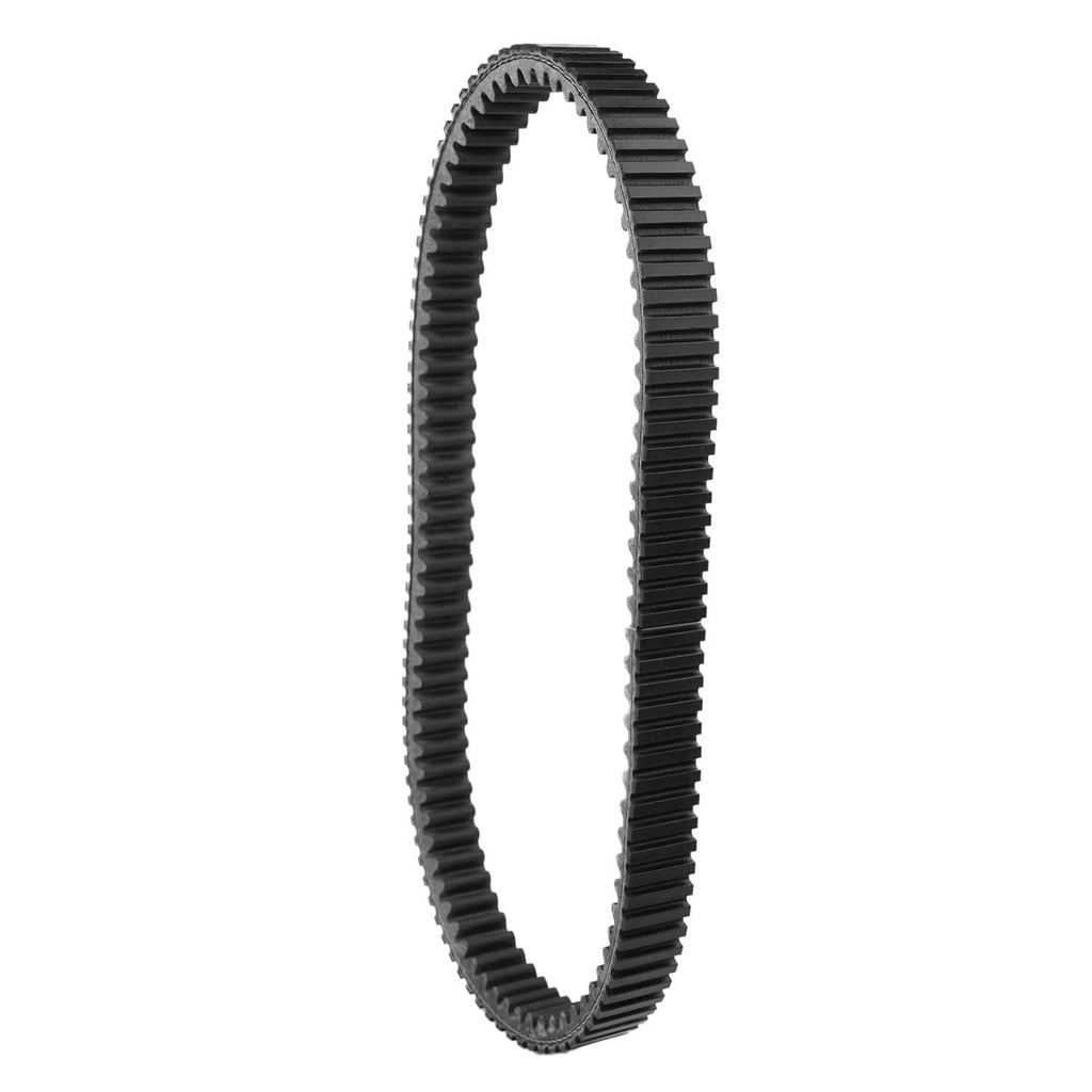 Polaris drive belt, black ribbed rubber loop shown vertically