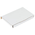 White cardboard shipping box, open top with folded edges