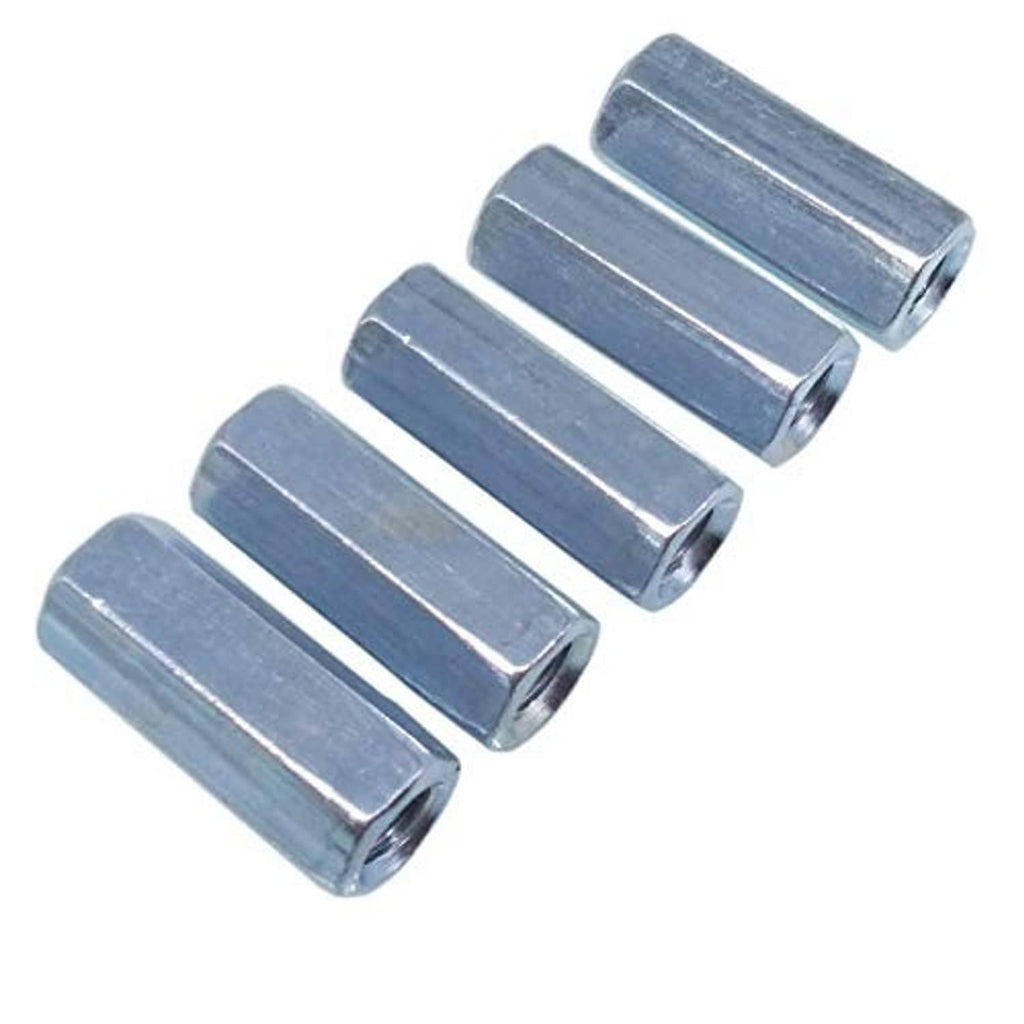 Zinc plated rod coupling sleeve connectors with internal threads, 5-piece set
