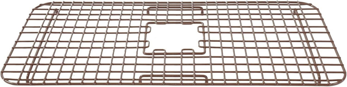 Rectangular antique brown wire kitchen sink bottom grid with raised rails