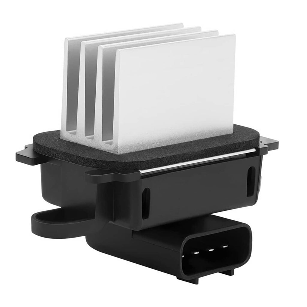HVAC blower motor resistor module with black housing and aluminum heat sink block