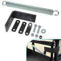 Left trailer tailgate lift assist kit: black bracket, silver spring, mounting hardware