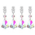 Set of 4 crystal tablecloth weights with rainbow AB prism design