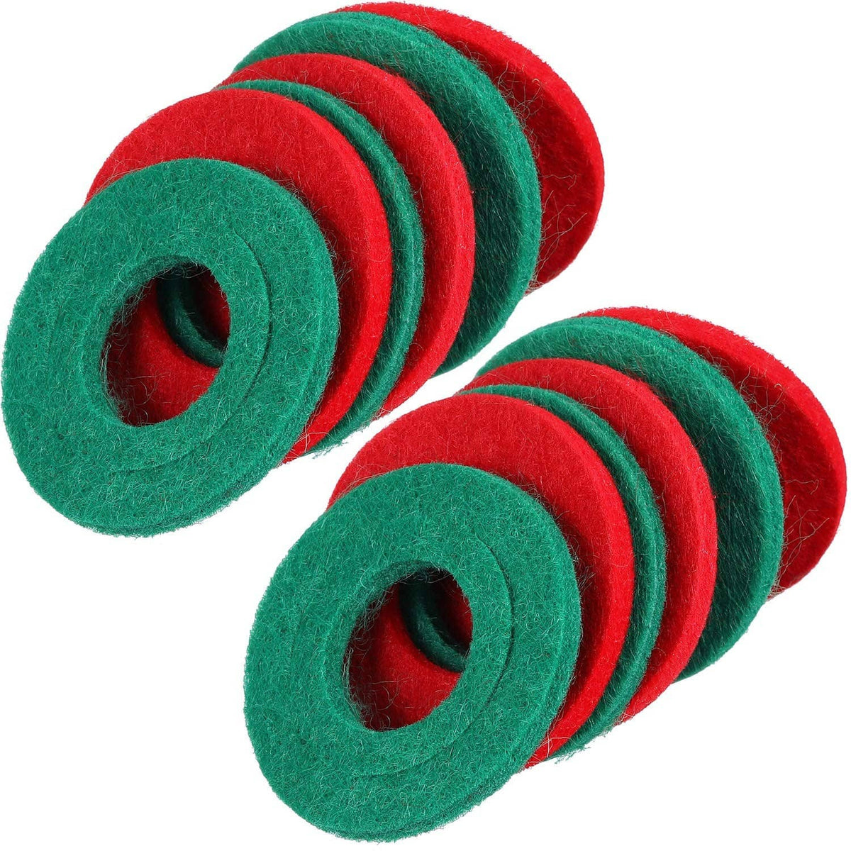 Battery terminal anti-corrosion fiber washers, red and green felt rings set of 12
