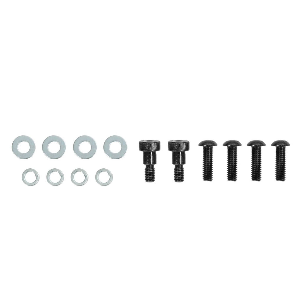 Seat mounting hardware kit: washers and black bolts with threaded tips