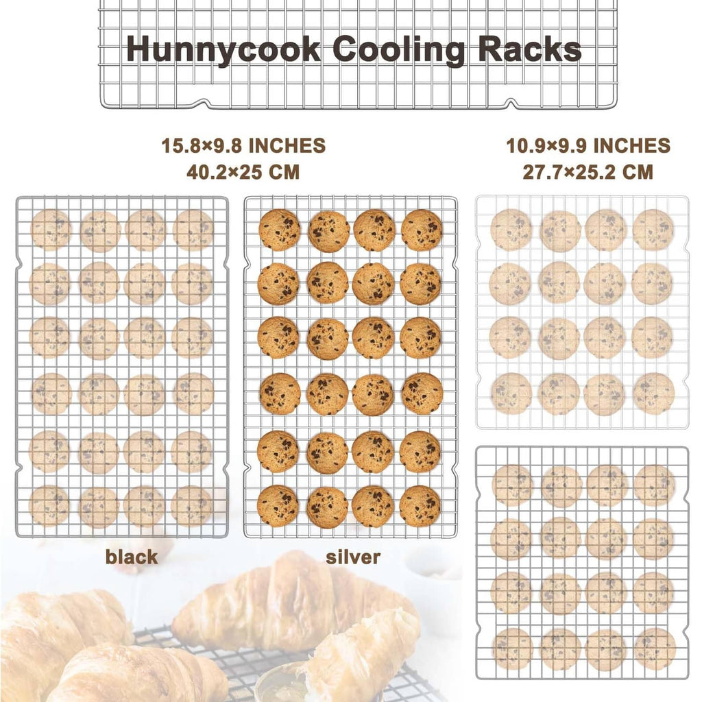 15.8 in x 9.8 in cooling racks, wire grid style with rounded frame